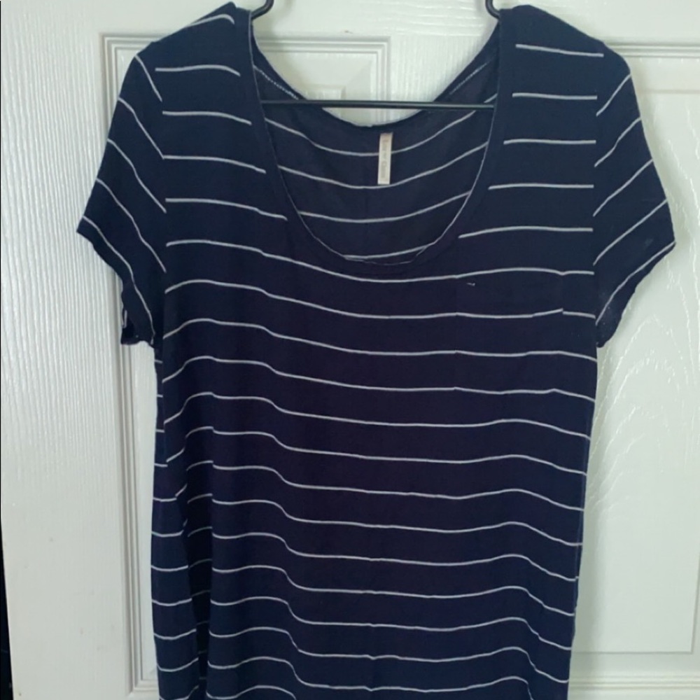 Navy and White Striped Tee